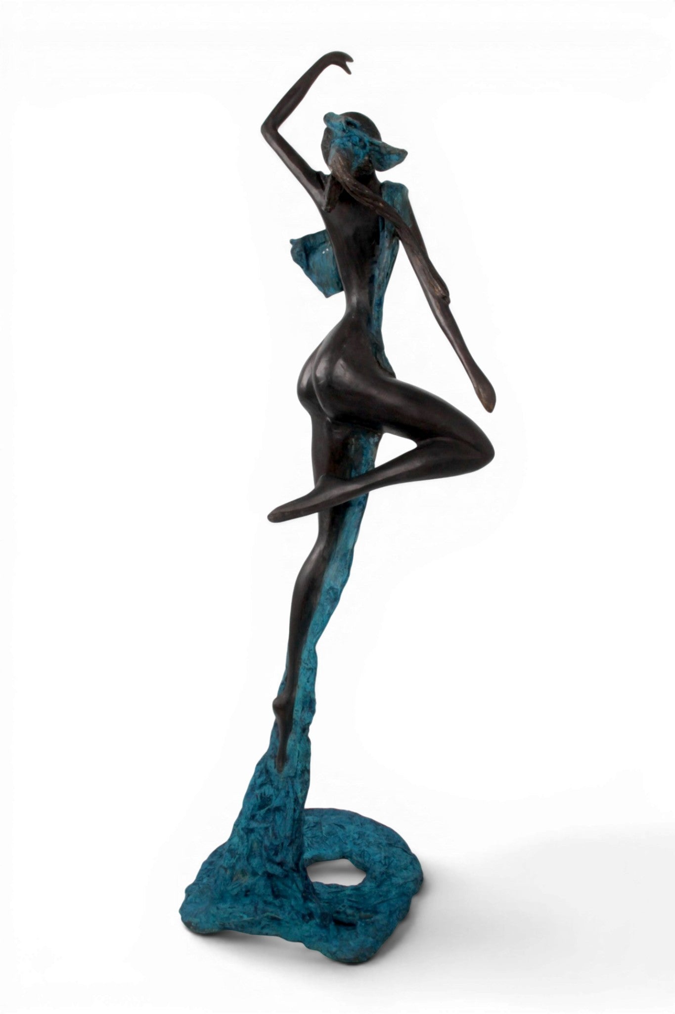 Bronze Issouf danseuse 70 cm bleu n°2 