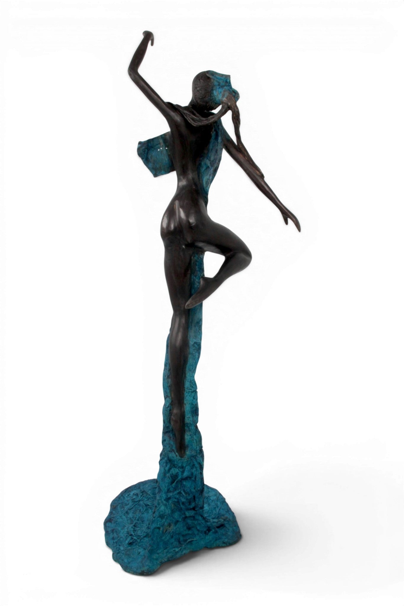 Bronze Issouf danseuse 70 cm bleu n°2 