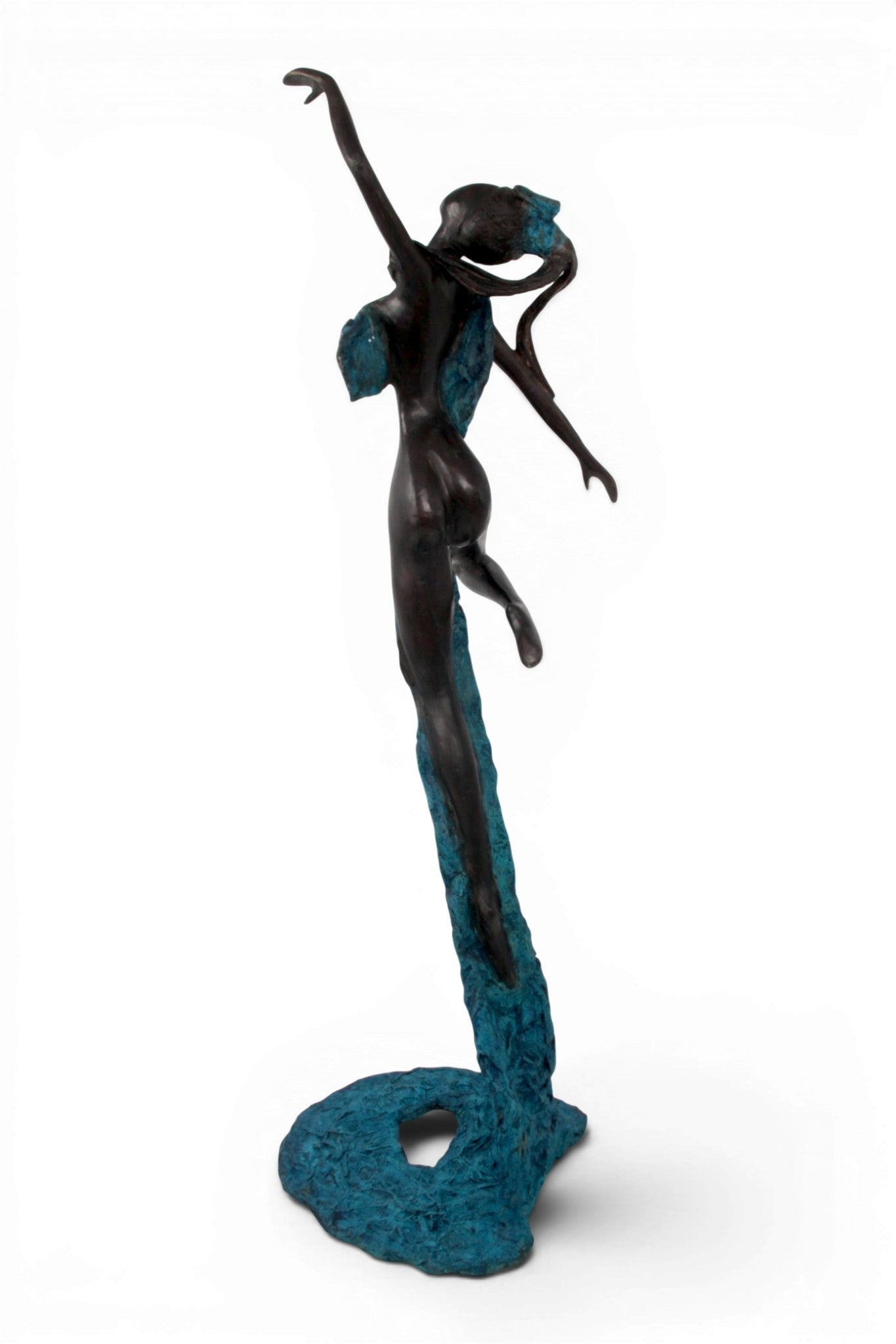 Bronze Issouf danseuse 70 cm bleu n°2 