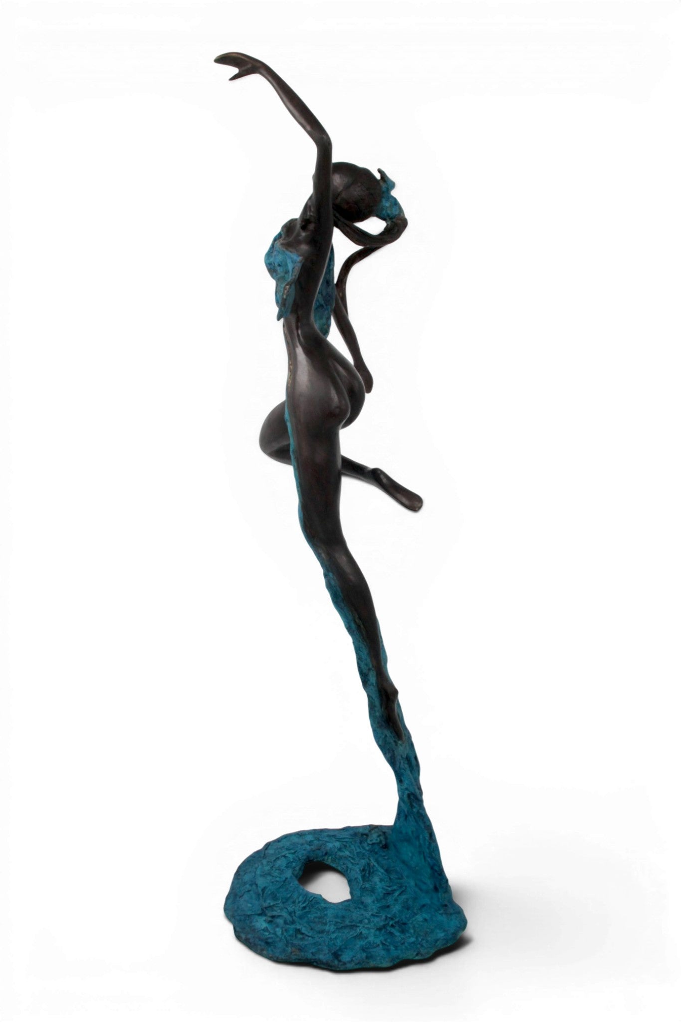 Bronze Issouf danseuse 70 cm bleu n°2 