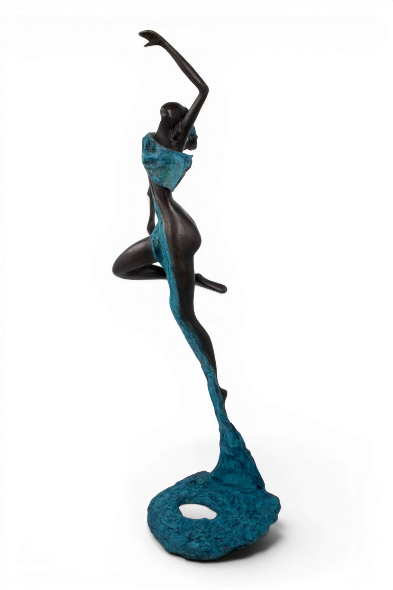 Bronze Issouf danseuse 70 cm bleu n°2 