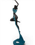 Bronze Issouf danseuse 70 cm bleu n°2 