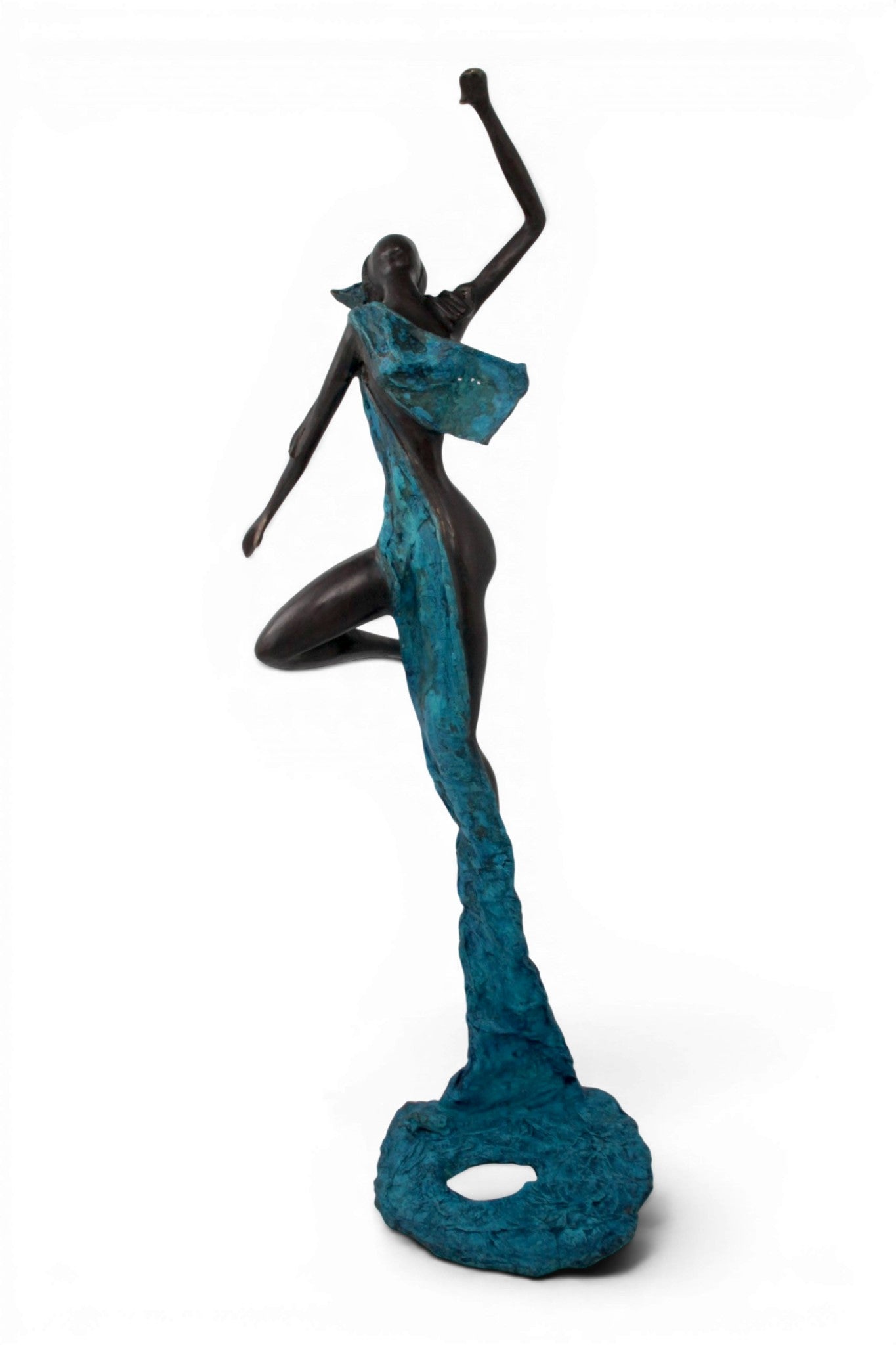 Bronze Issouf danseuse 70 cm bleu n°2 