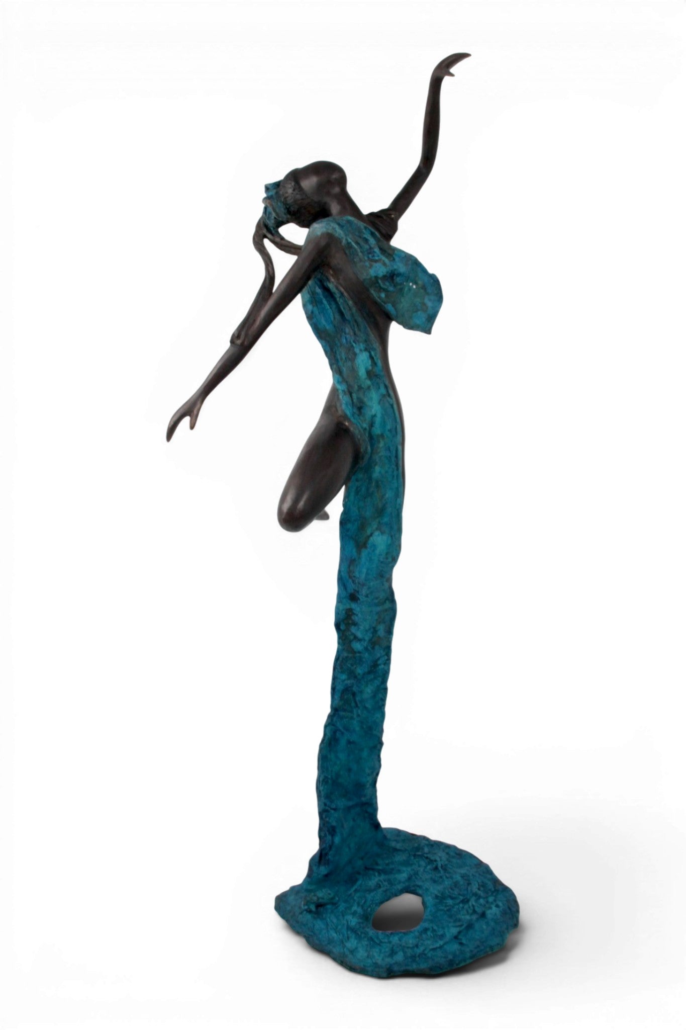 Bronze Issouf danseuse 70 cm bleu n°2 