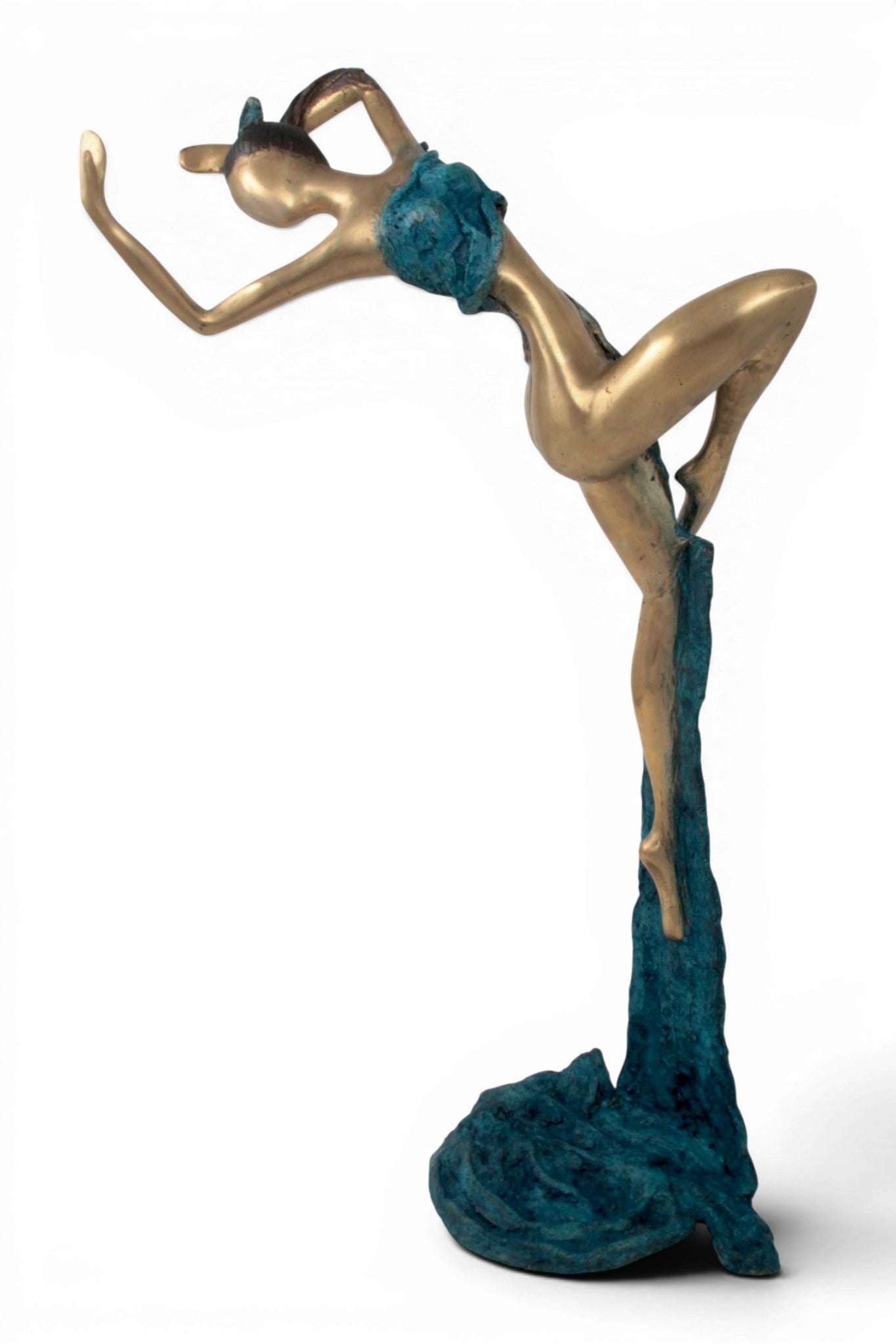 Bronze Issouf danseuse 70 cm bleu n°3 
