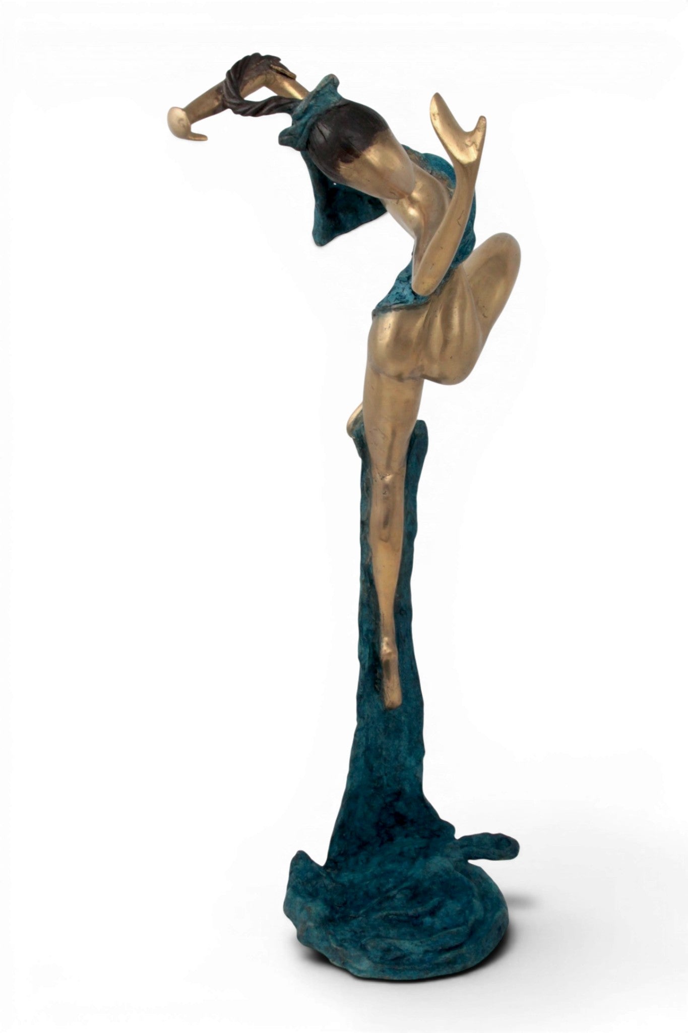 Bronze Issouf danseuse 70 cm bleu n°3 
