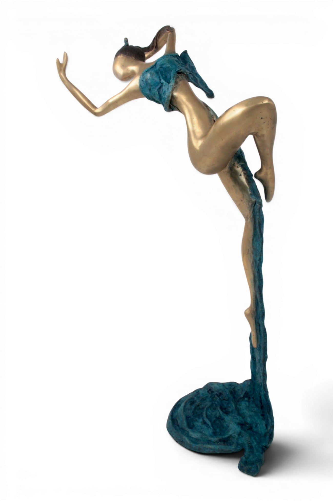 Bronze Issouf danseuse 70 cm bleu n°3 