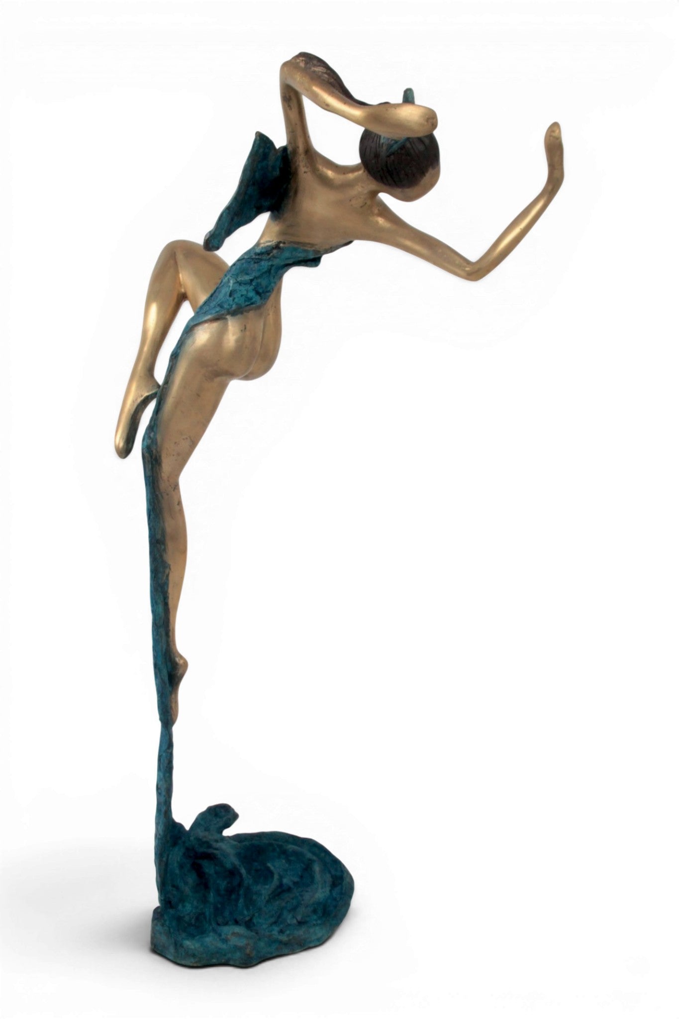 Bronze Issouf danseuse 70 cm bleu n°3 