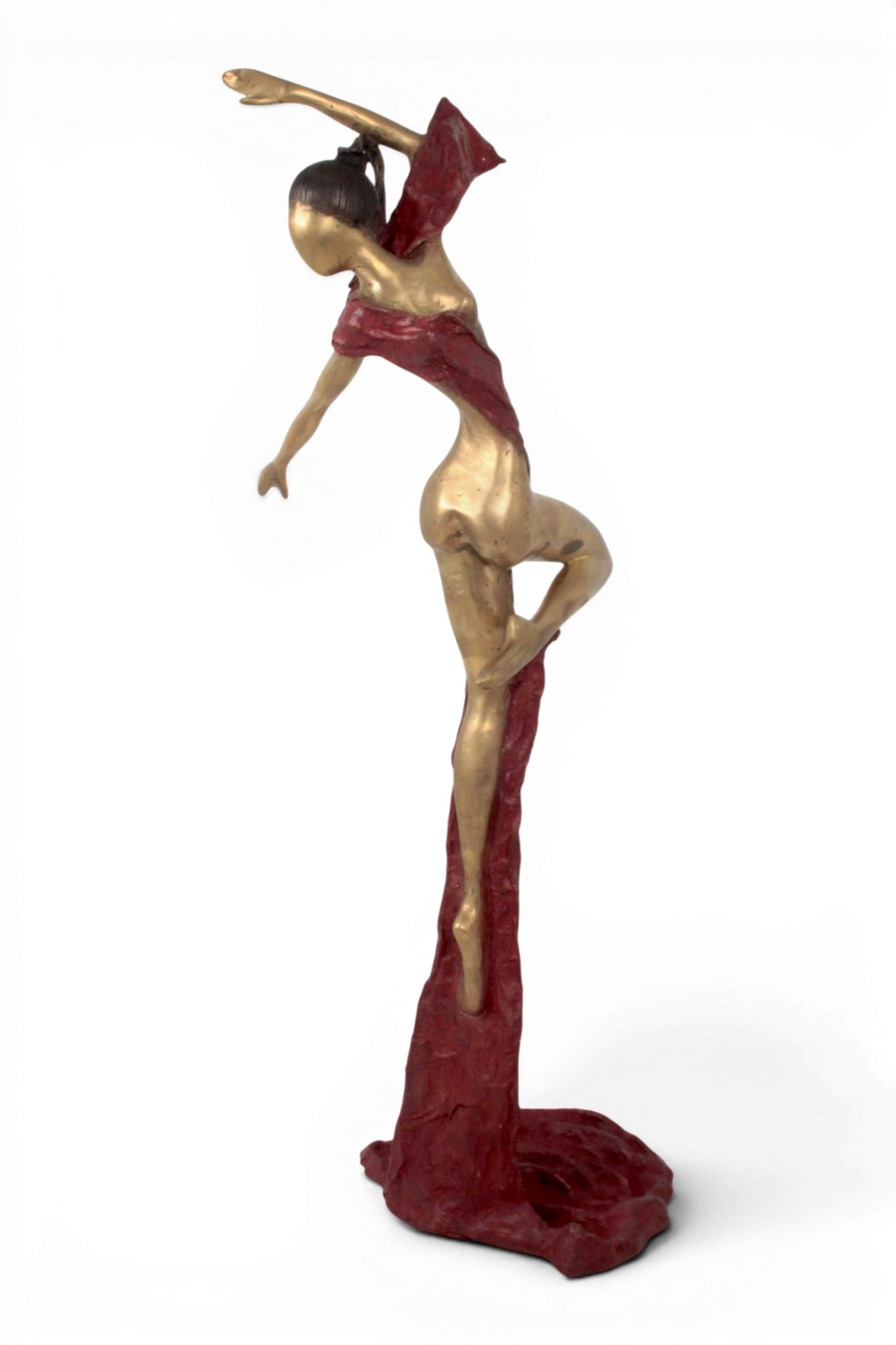 Bronze Issouf danseuse 70 cm rouge n°2 