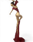 Bronze Issouf danseuse 70 cm rouge n°2 