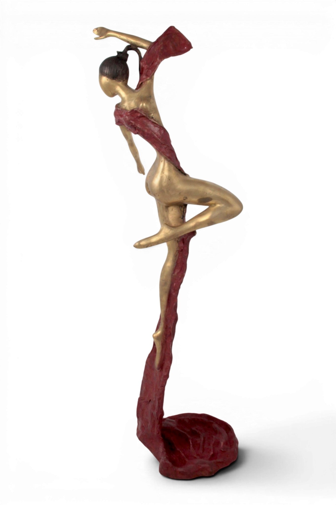 Bronze Issouf danseuse 70 cm rouge n°2 