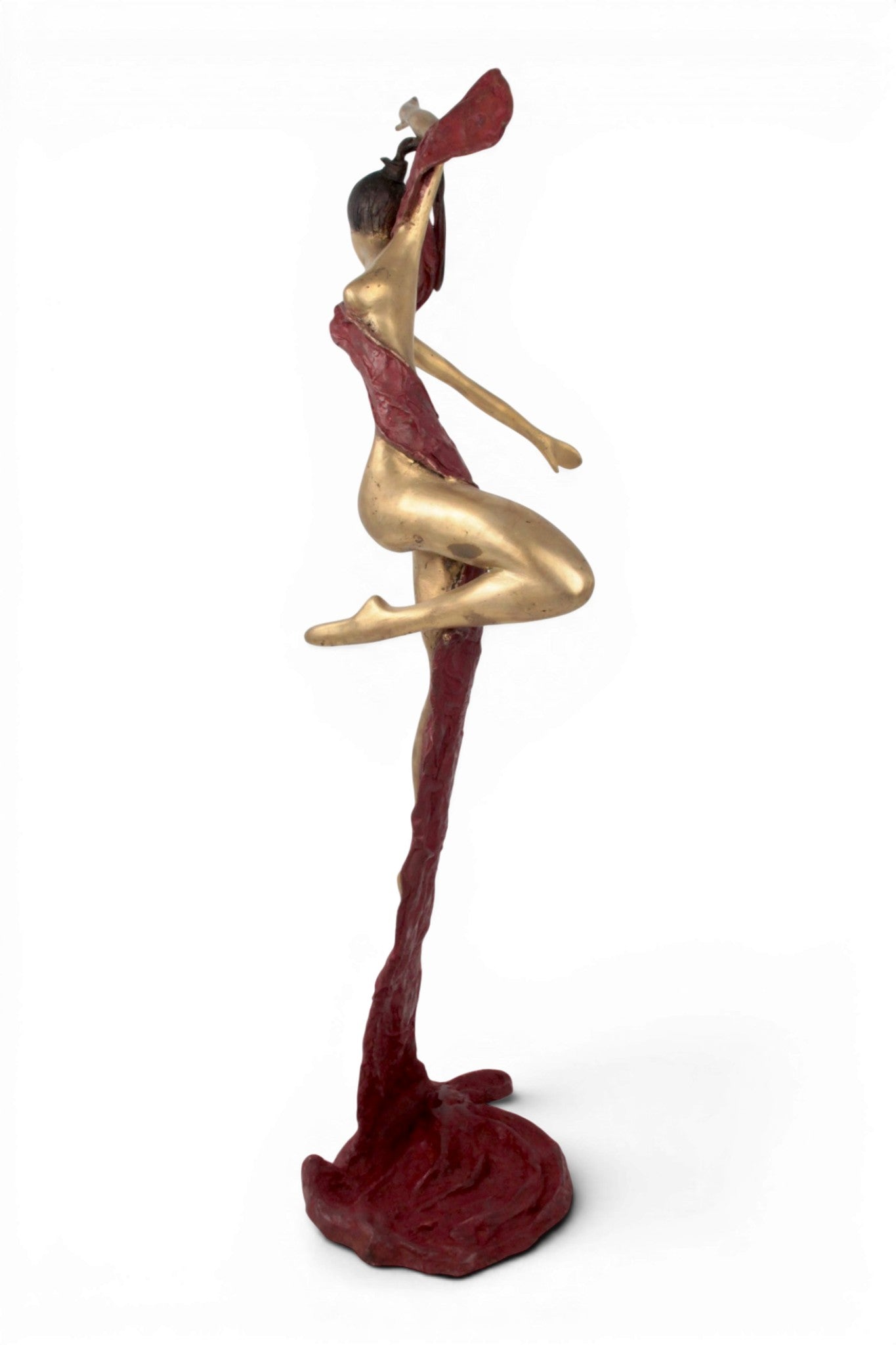Bronze Issouf danseuse 70 cm rouge n°2 