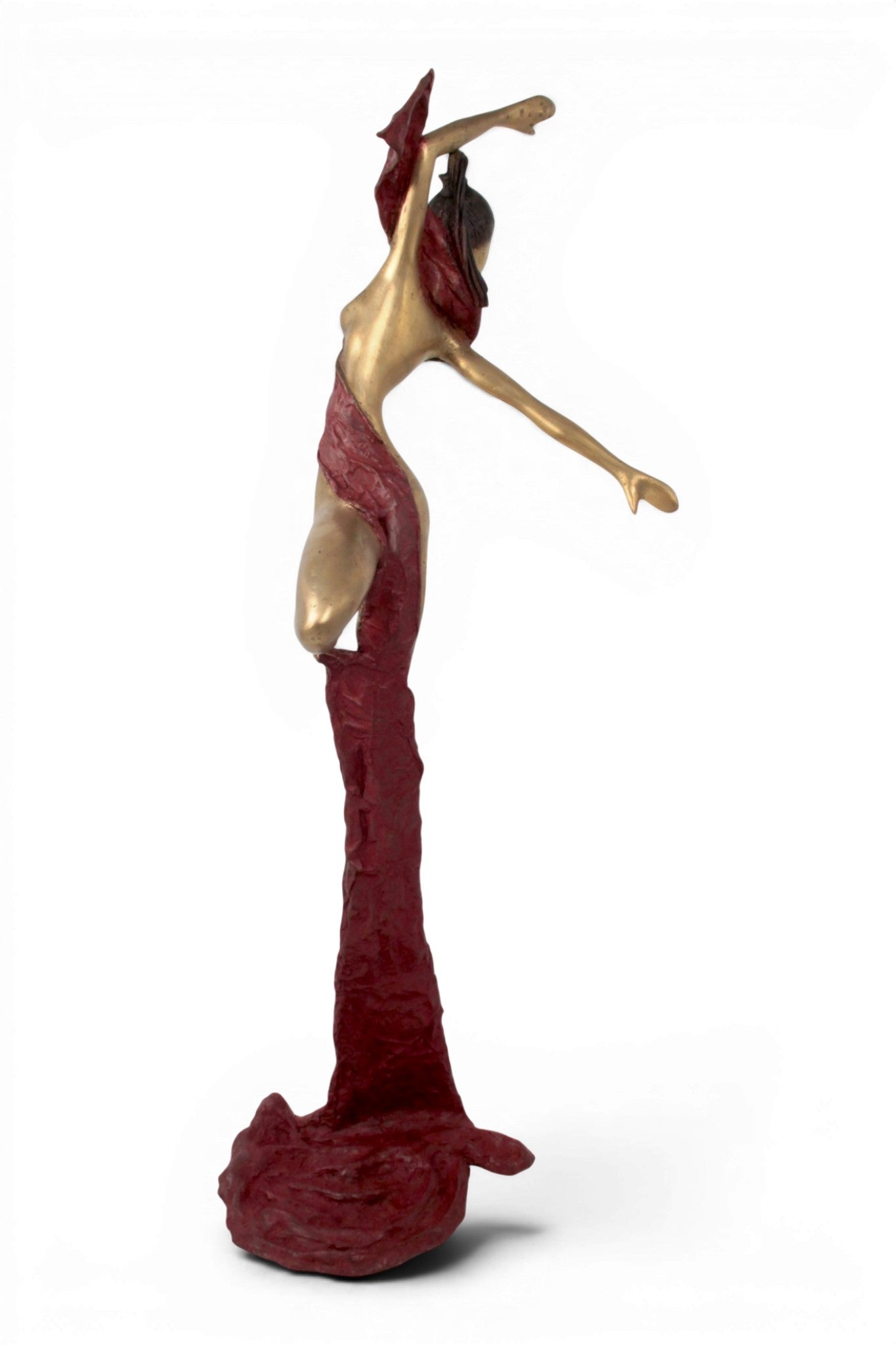 Bronze Issouf danseuse 70 cm rouge n°2 
