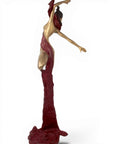 Bronze Issouf danseuse 70 cm rouge n°2 