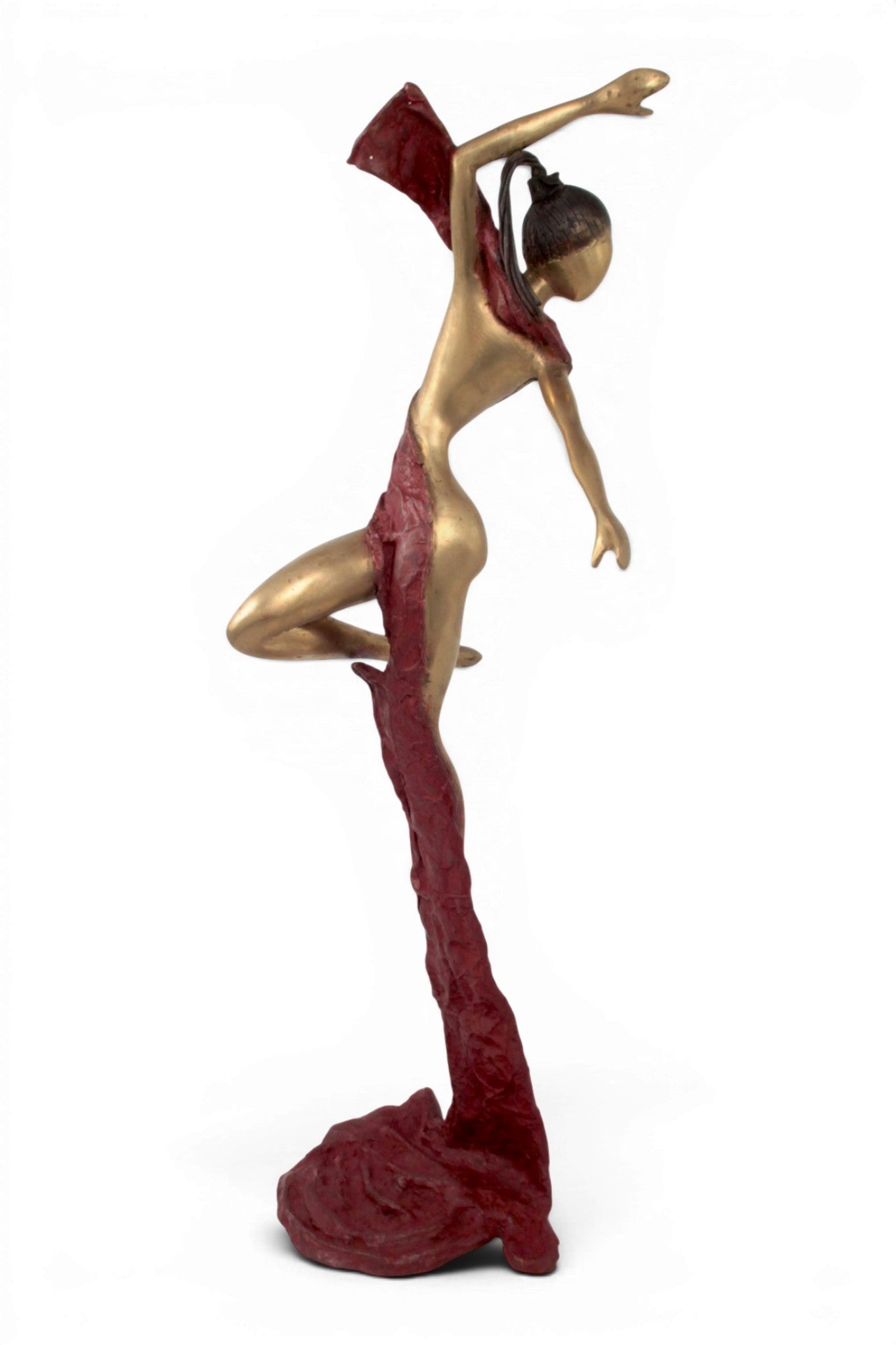 Bronze Issouf danseuse 70 cm rouge n°2 