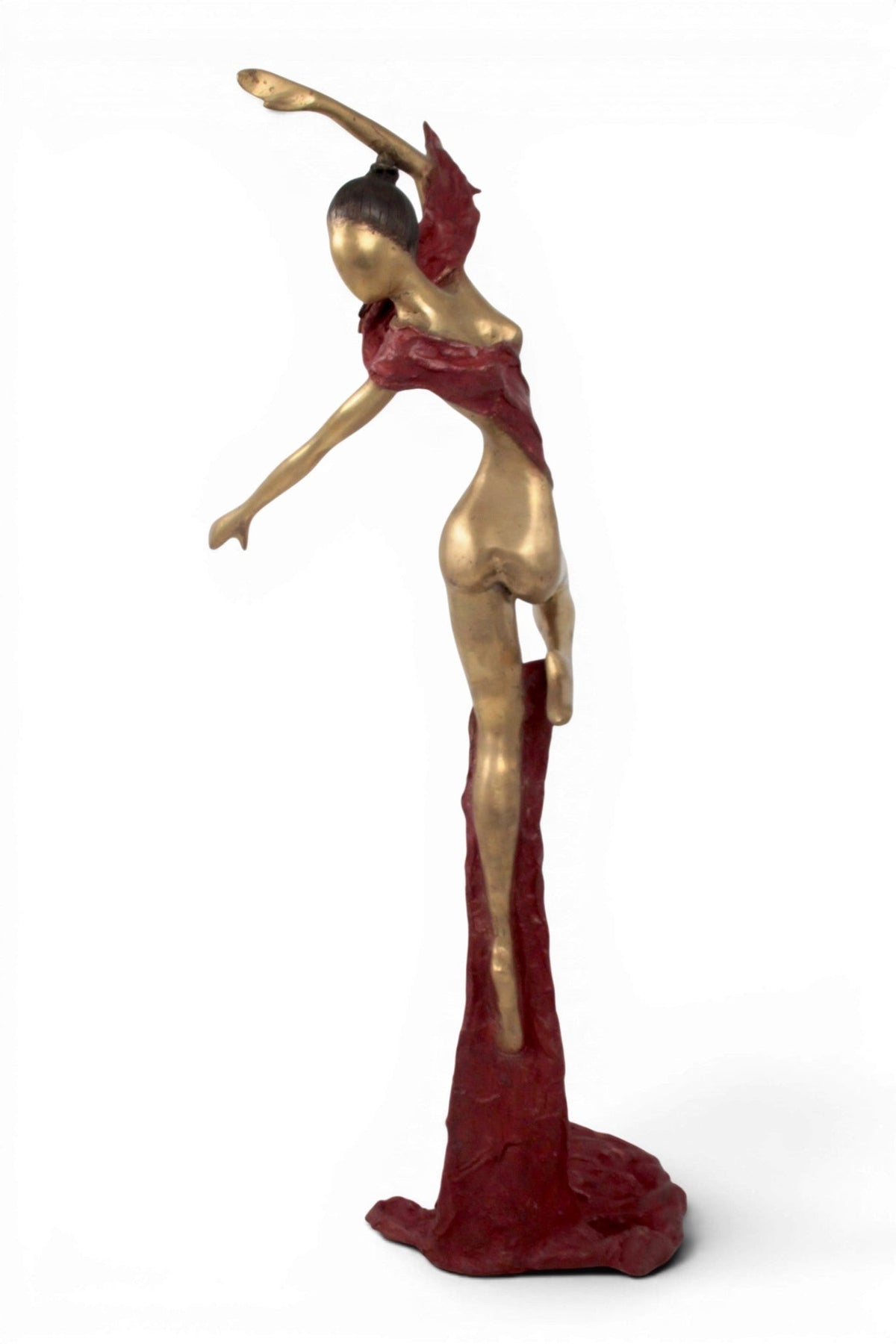Bronze Issouf danseuse 70 cm rouge n°2 