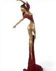 Bronze Issouf danseuse 70 cm rouge n°2 