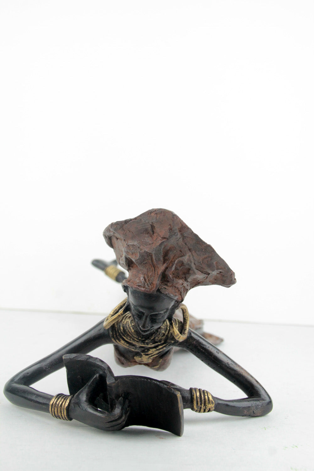 Bronze allongé 50 cm marron n°1 Bronzes d'Afrique
