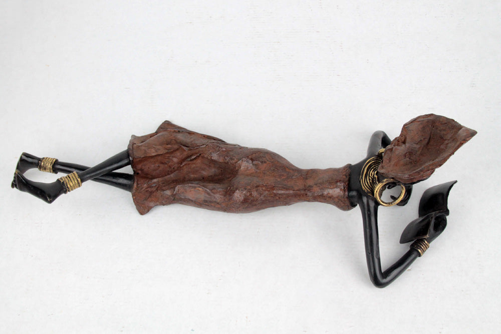 Bronze allongé 50 cm marron n°1 Bronzes d'Afrique