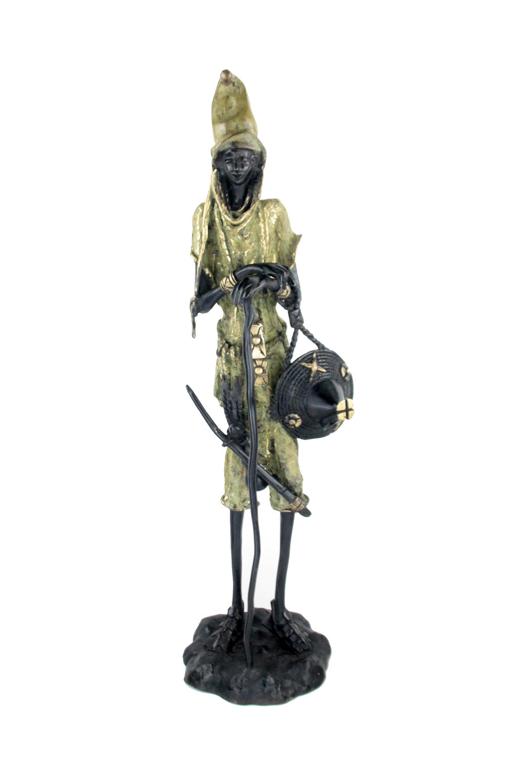 Bronze Issouf Berger Dogon 70 cm vert n°1 Bronzes d'Afrique