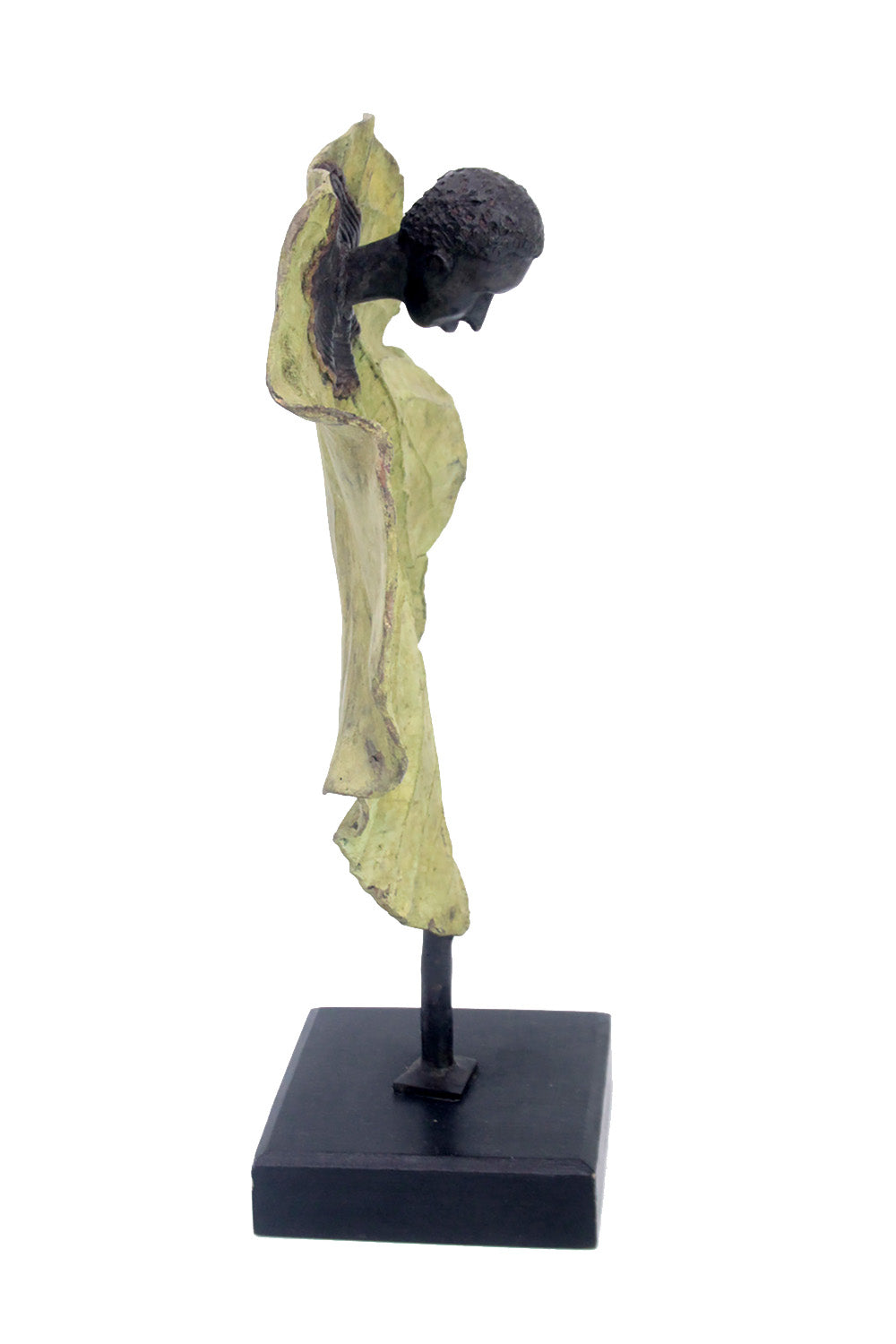 Bronze Feuille simple 45 cm vert n°3 Bronzes d'Afrique
