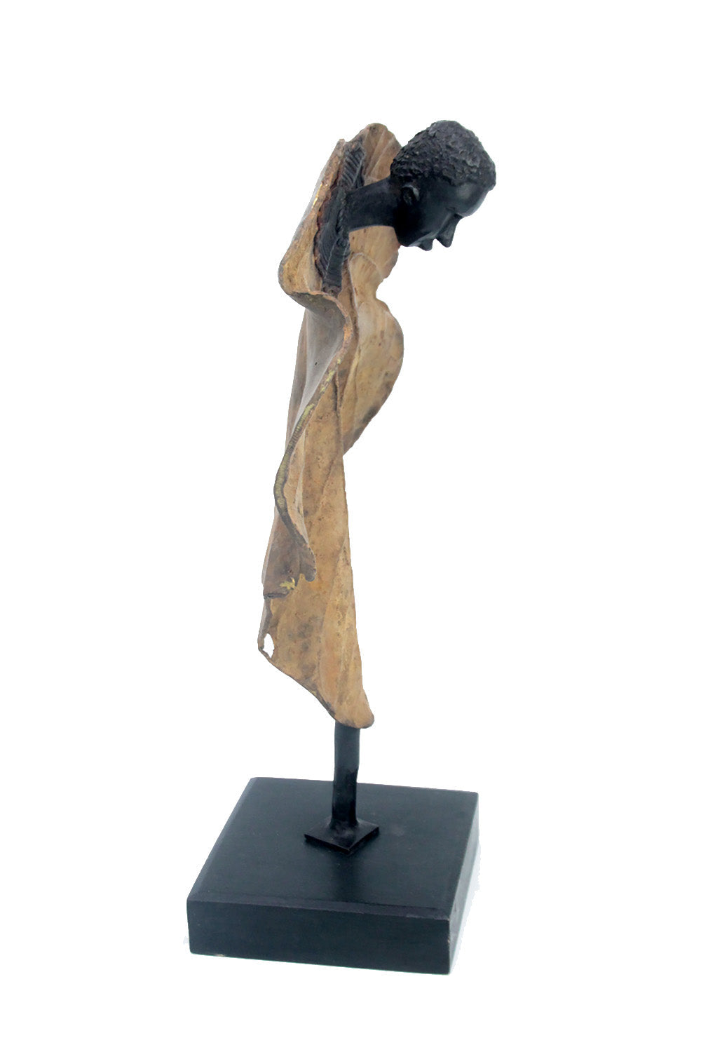 Bronze Feuille simple 45 cm vert n°3 Bronzes d'Afrique