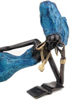 Bronze allongé 50 cm bleu n°2 Bronzes d'Afrique