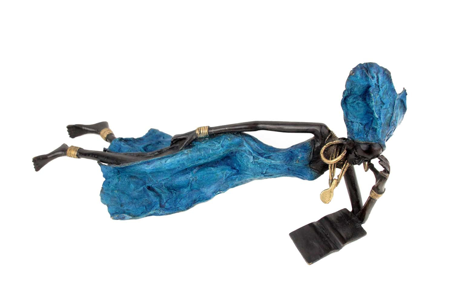 Bronze allongé 50 cm bleu n°2 Bronzes d'Afrique