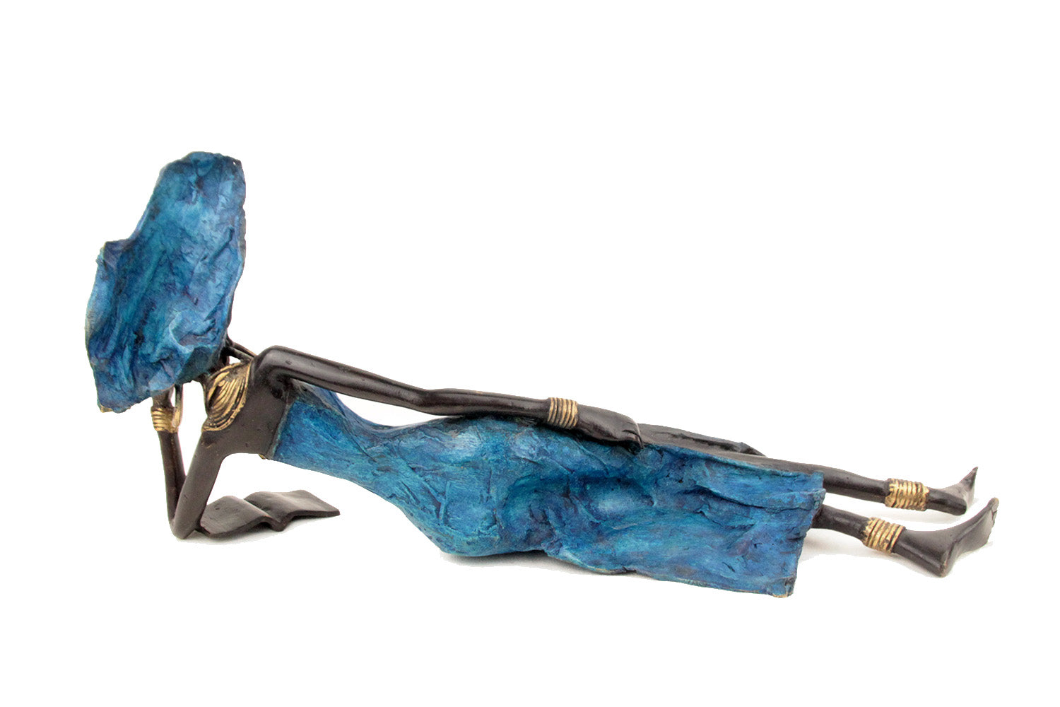 Bronze allongé 50 cm bleu n°2 Bronzes d'Afrique