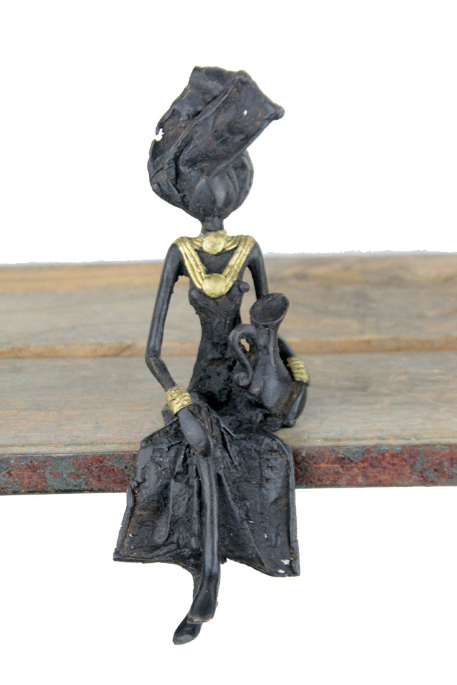 Bronze assis 20 cm noir n°4 Bronzes d'Afrique