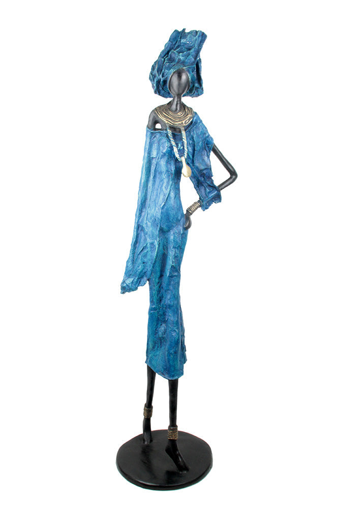 Bronze Issouf 110 cm bleu n°1 Bronzes d'Afrique