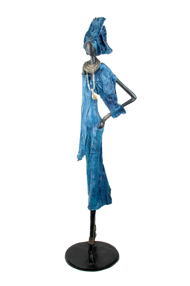Bronze Issouf 110 cm bleu n°1 Bronzes d'Afrique
