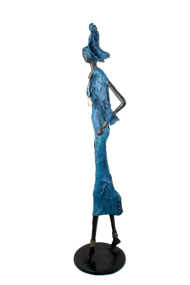 Bronze Issouf 110 cm bleu n°1 Bronzes d'Afrique