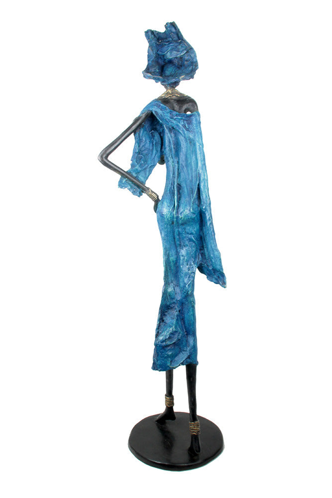 Bronze Issouf 110 cm bleu n°1 Bronzes d'Afrique