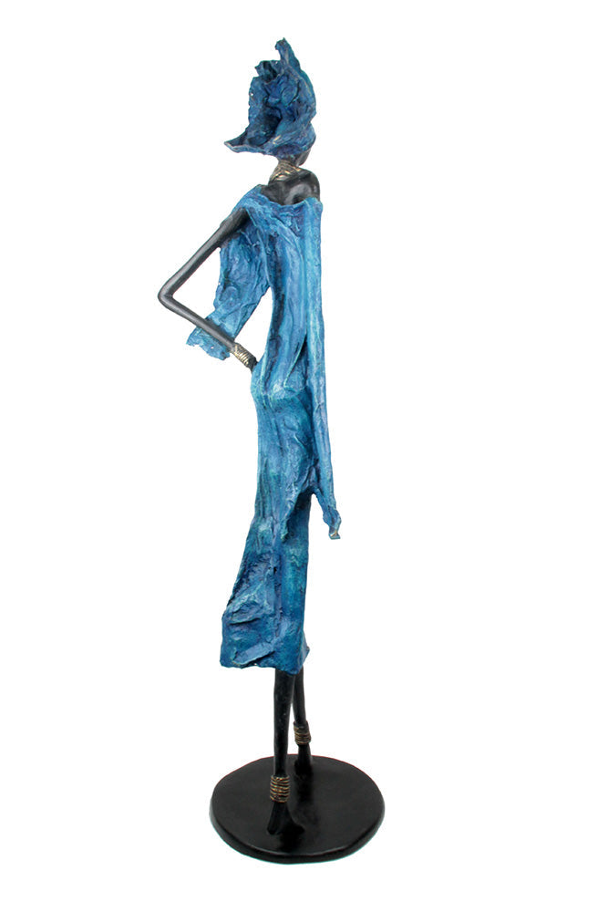 Bronze Issouf 110 cm bleu n°1 Bronzes d'Afrique