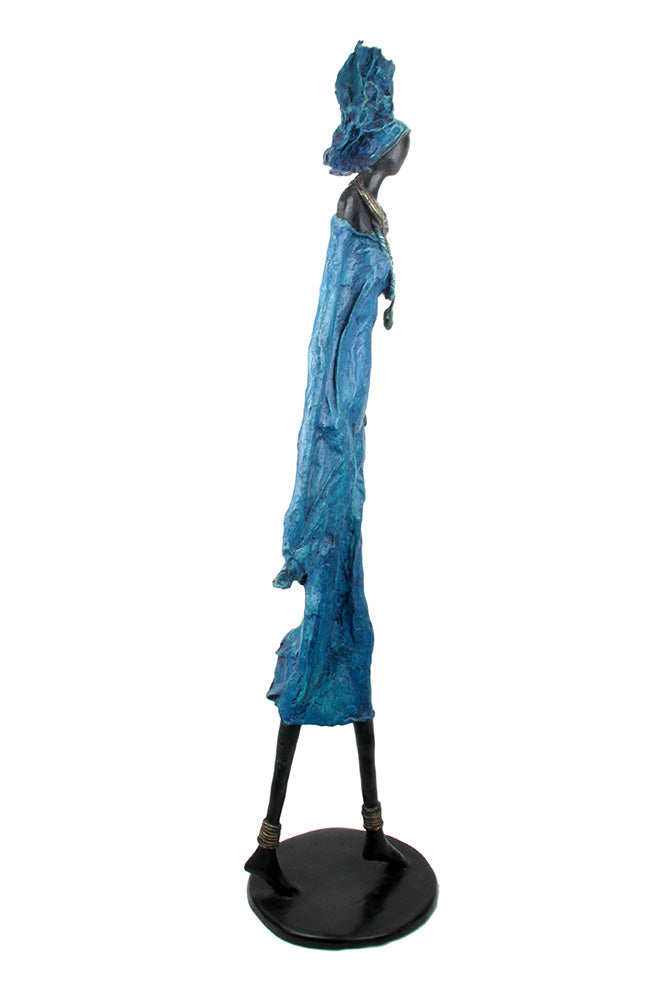 Bronze Issouf 110 cm bleu n°1 Bronzes d'Afrique