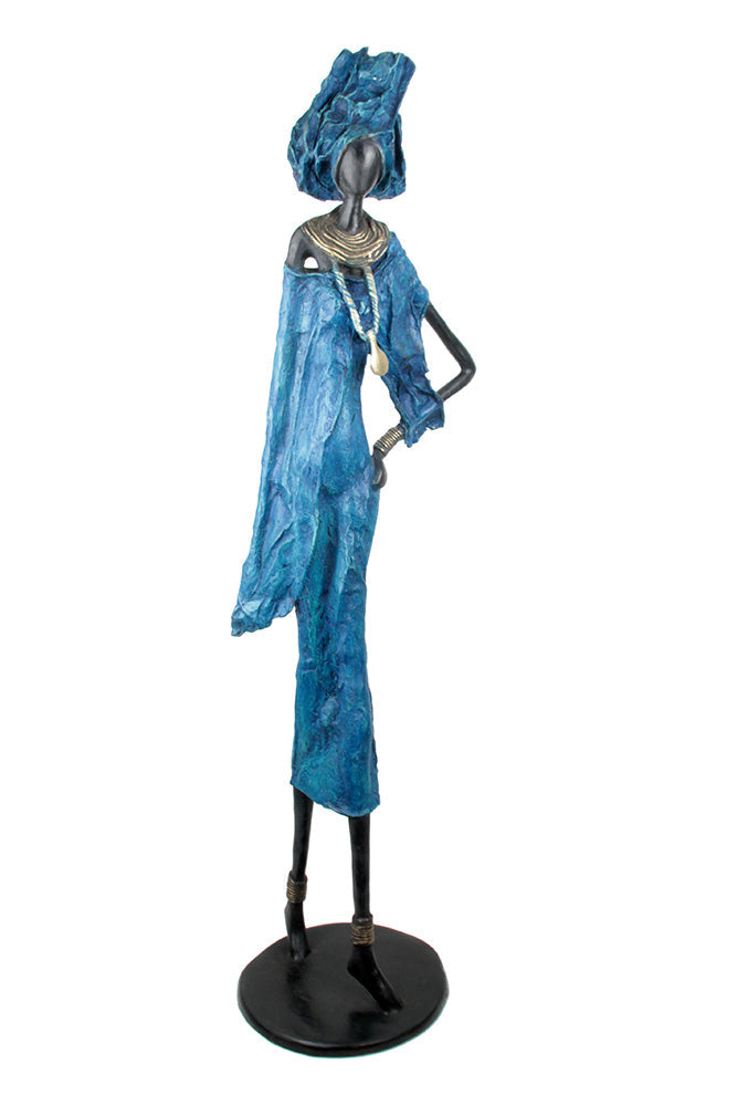 Bronze Issouf 110 cm bleu n°1 Bronzes d'Afrique