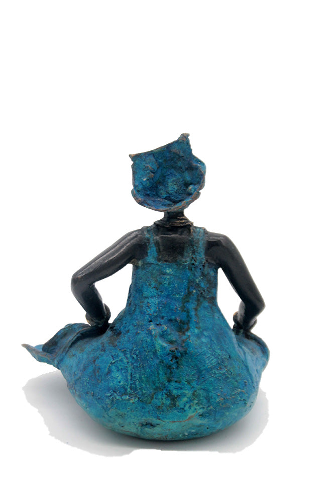Bronze Big Mama 15 cm bleu n°1 Bronzes d'Afrique