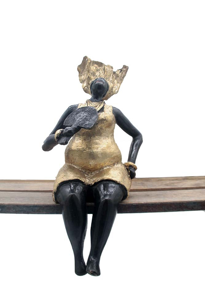 Bronze Big Mama 25 cm doré n°2 Bronzes d'Afrique