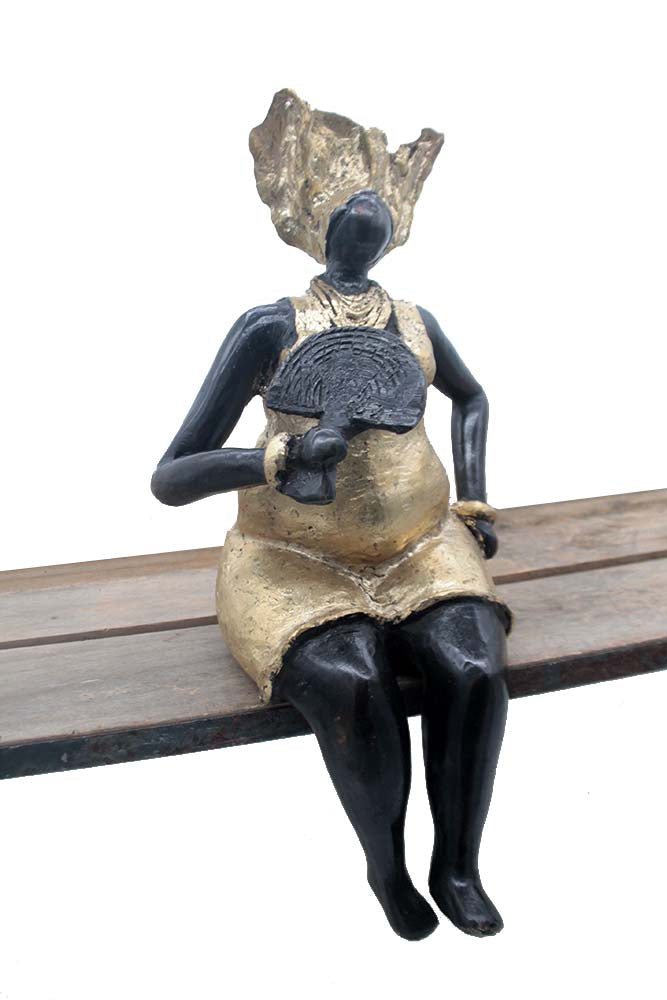 Bronze Big Mama 25 cm doré n°2 Bronzes d'Afrique