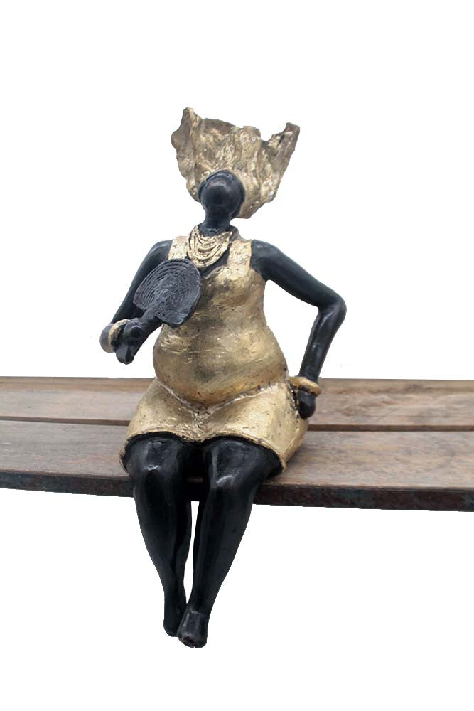 Bronze Big Mama 25 cm doré n°2 Bronzes d'Afrique
