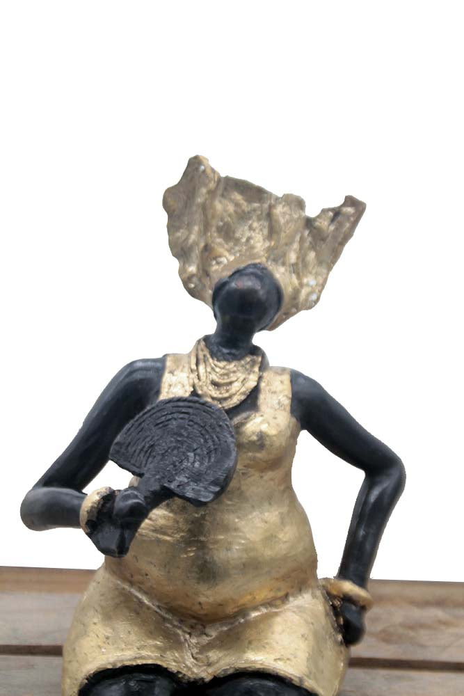 Bronze Big Mama 25 cm doré n°2 Bronzes d'Afrique