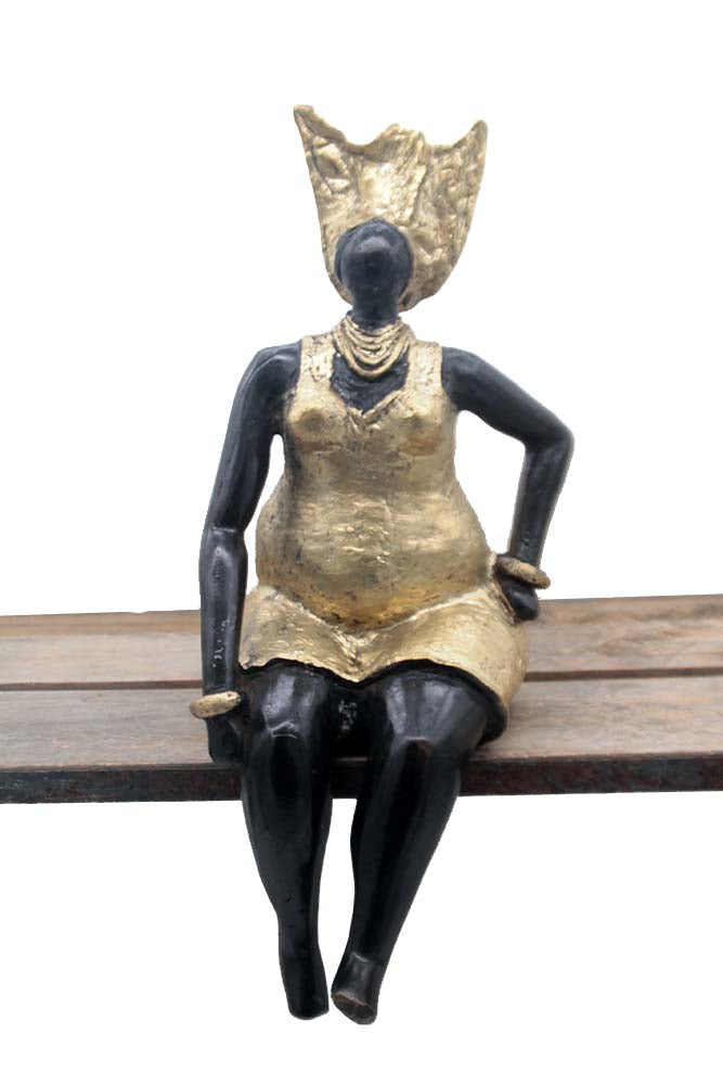Bronze Big Mama 25 cm doré n°4 Bronzes d'Afrique