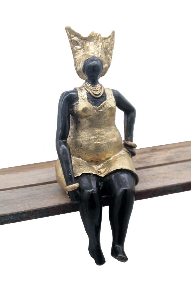 Bronze Big Mama 25 cm doré n°4 Bronzes d'Afrique