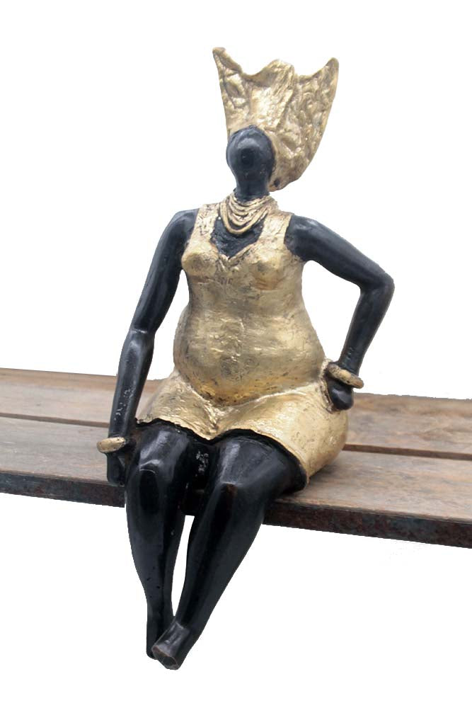 Bronze Big Mama 25 cm doré n°4 Bronzes d'Afrique