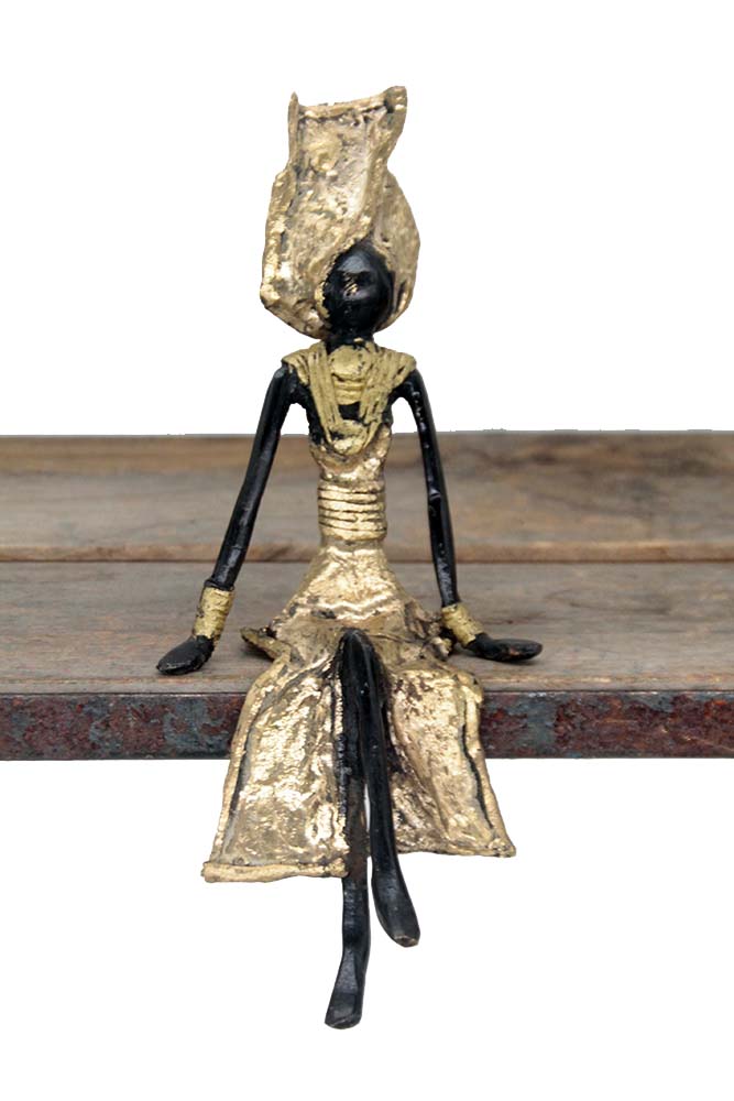 Bronze assis 20 cm doré n°7 Bronzes d'Afrique