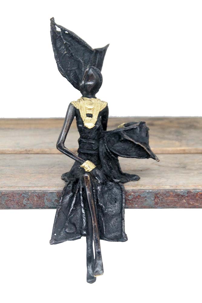 Bronze assis 20 cm noir n°9 Bronzes d'Afrique