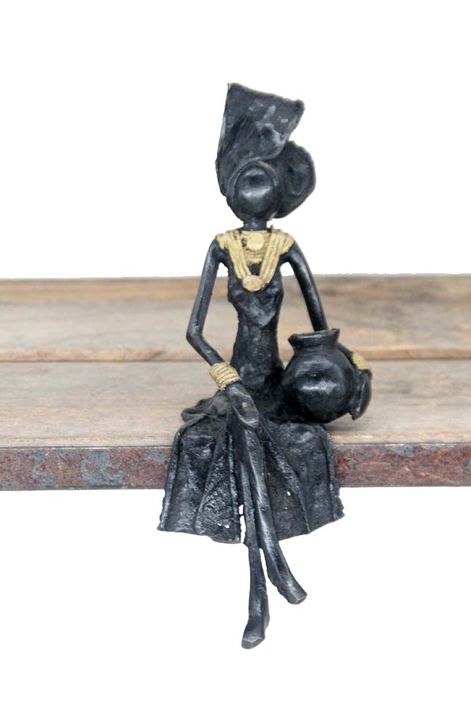 Bronze assis 20 cm noir n°11 Bronzes d'Afrique