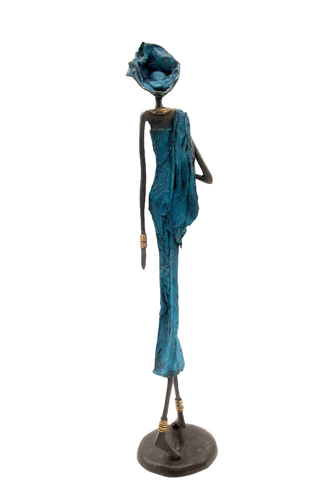 Bronze 55 cm bleu n°5 Bronzes d'Afrique