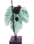 Bronze Feuille simple 45 cm vert n°1 Bronzes d'Afrique